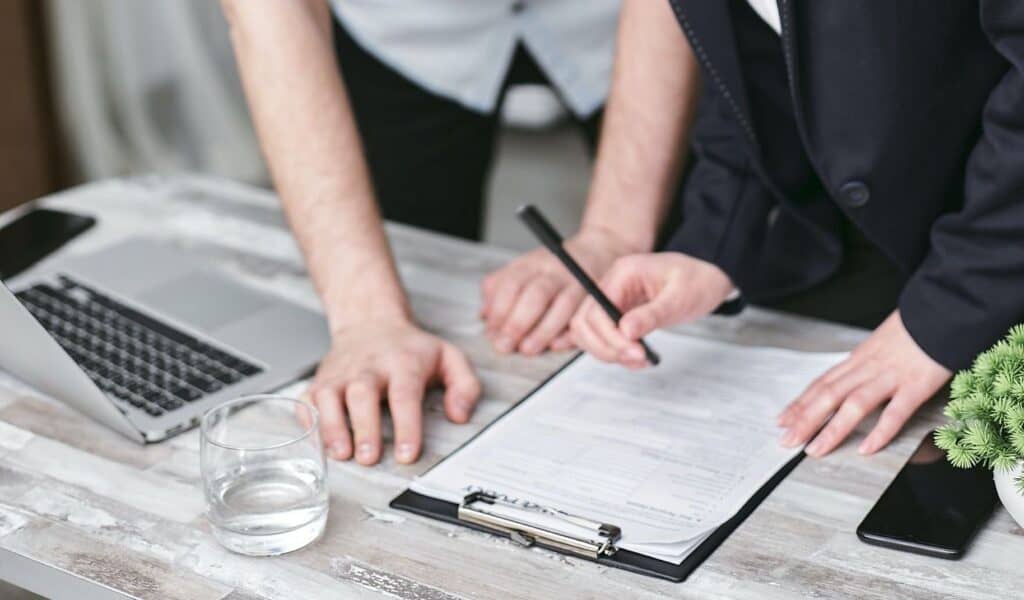 Clipboard on desk